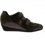 Donna Riposella velcro sneacker tortora taupe zeppa art 61222 scarpa donna tortora Buoni Negozi Online