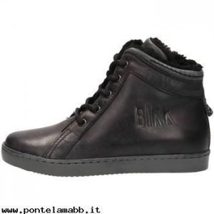 Bambini Bikkembergs BKJ103077 Sneakers Bambino Pelle Nero Nero Punti Vendita