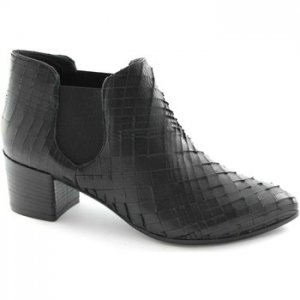 Donna Les Venues M403A nero scarpe donna tronchetto beatles tacco punta Nero Migliore Per Voi Affare Vendita