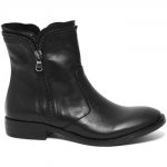 Donna Charme 602 SCARPE DONNA STIVALETTI TRONCHETTI DOPPIA ZIP PELLE nero Vendita Di On-Line