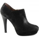 Donna Les Venues 2009 nero scarpe donna tronchetto montante tacco zip laterale Nero Siti Shoping In Linea