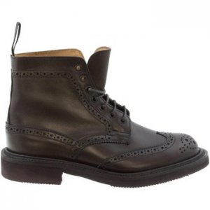 Donna Trickers mod VBS Stephy Espresso Burnished Brogue Boots Tronchetto marro marrone Più Basso Pre Moda Online