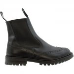 Donna Trickers mod Silvia Black Box Calf Elastic Sided Boots Commando Sole Pol nero Uffi Buoni Negozi Online