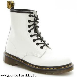 Donna Dr Martens 1460 Scarpe con lacci Adulto unisex Pelle Bianco Popolare per vendita