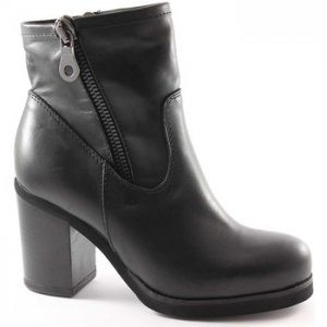 Donna Jhon Grace 1732X2 nero scarpe donna stivaletti tronchetti doppia zip tacco Nero Offerte Di Sconto