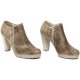 Donna Riccianera T306 SCARPE DONNA STIVALETTI TRONCHETTI ZIP SERIGRAFATA TAUPE beige Ufficialmente