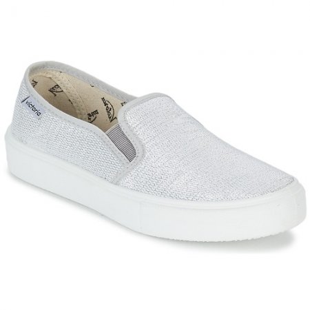 A Casa Shopping Slip On Victoria Argento Slip On Tejido Lurex per Donna