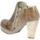 Donna Riccianera T306 SCARPE DONNA STIVALETTI TRONCHETTI ZIP SERIGRAFATA TAUPE beige Ufficialmente