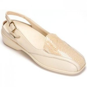 Donna Mabel Shoes 354021 sandalo pelle Elastico ALIVIAR JUANETES beige Top Acquista ora