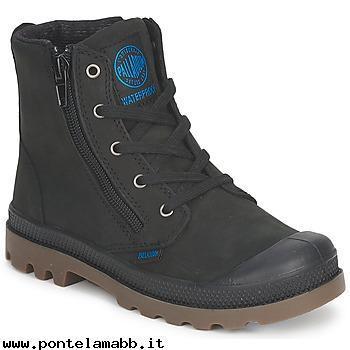 Bambini Palladium HI LEA GUSSET K BLACK/Nero/Gum Soddisfatto per